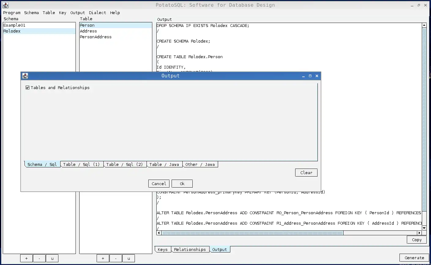 Unduh alat web atau aplikasi web PotatoSQL: Perangkat Lunak untuk Desain Basis Data