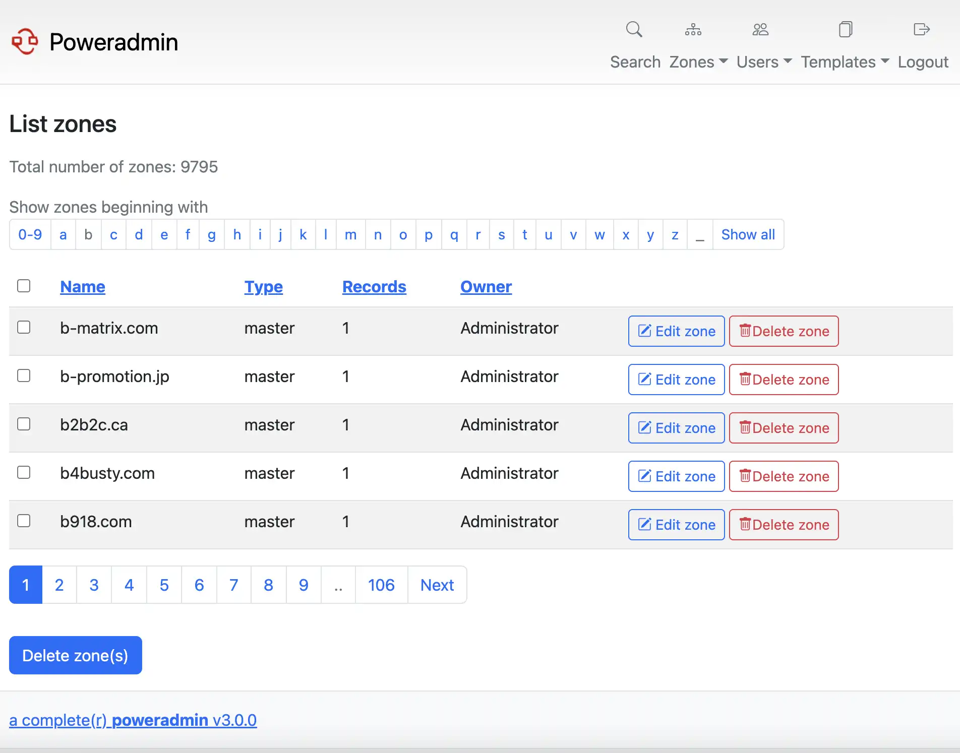 Download webtool of webapp Poweradmin