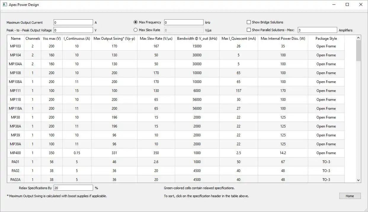 Download web tool or web app Power Design