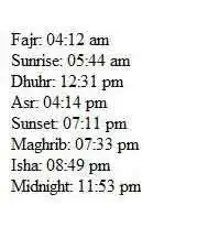 Download web tool or web app Prayer Times Computer