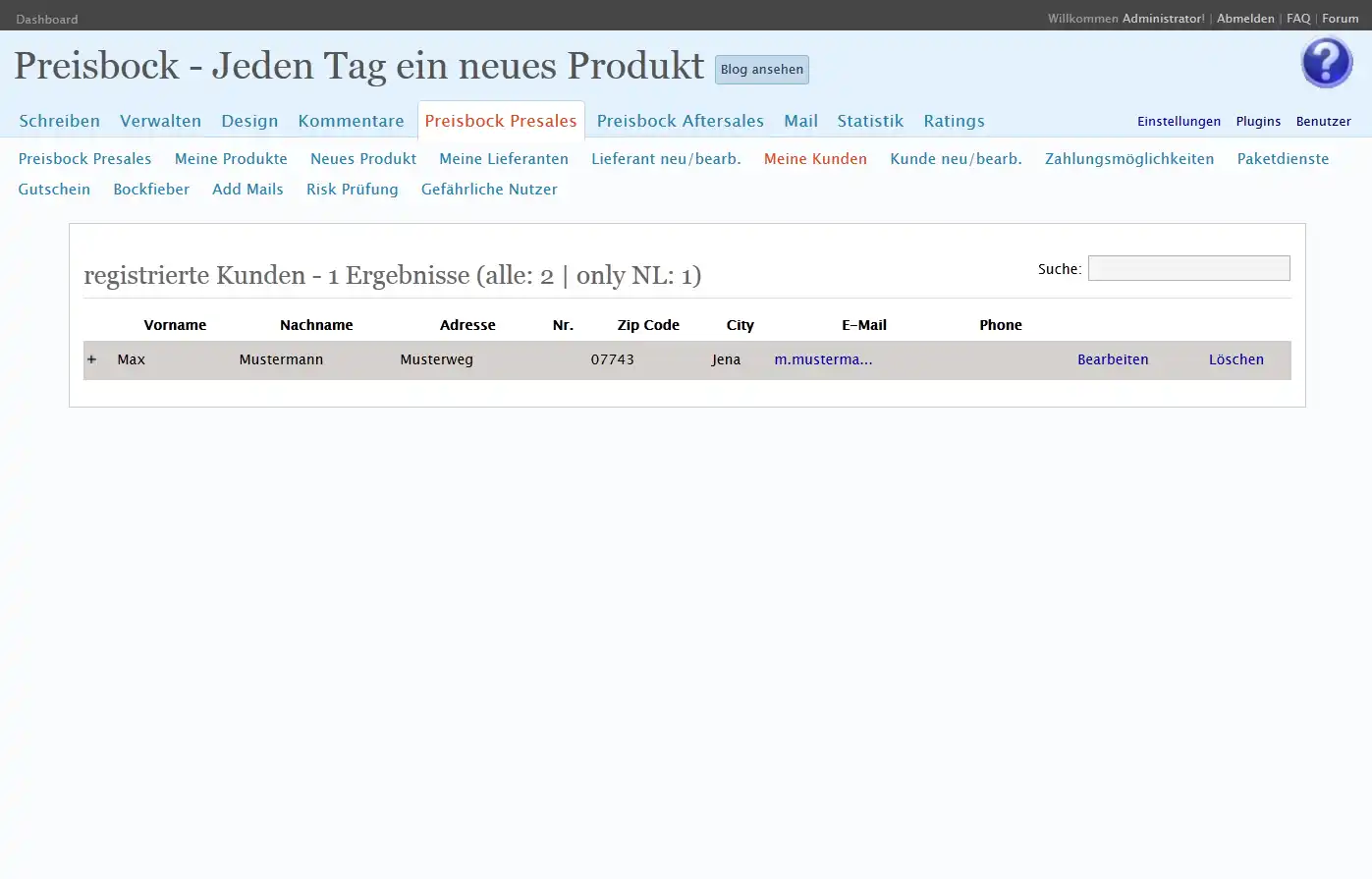 Web-Tool oder Web-App Preisbock Wordpress herunterladen