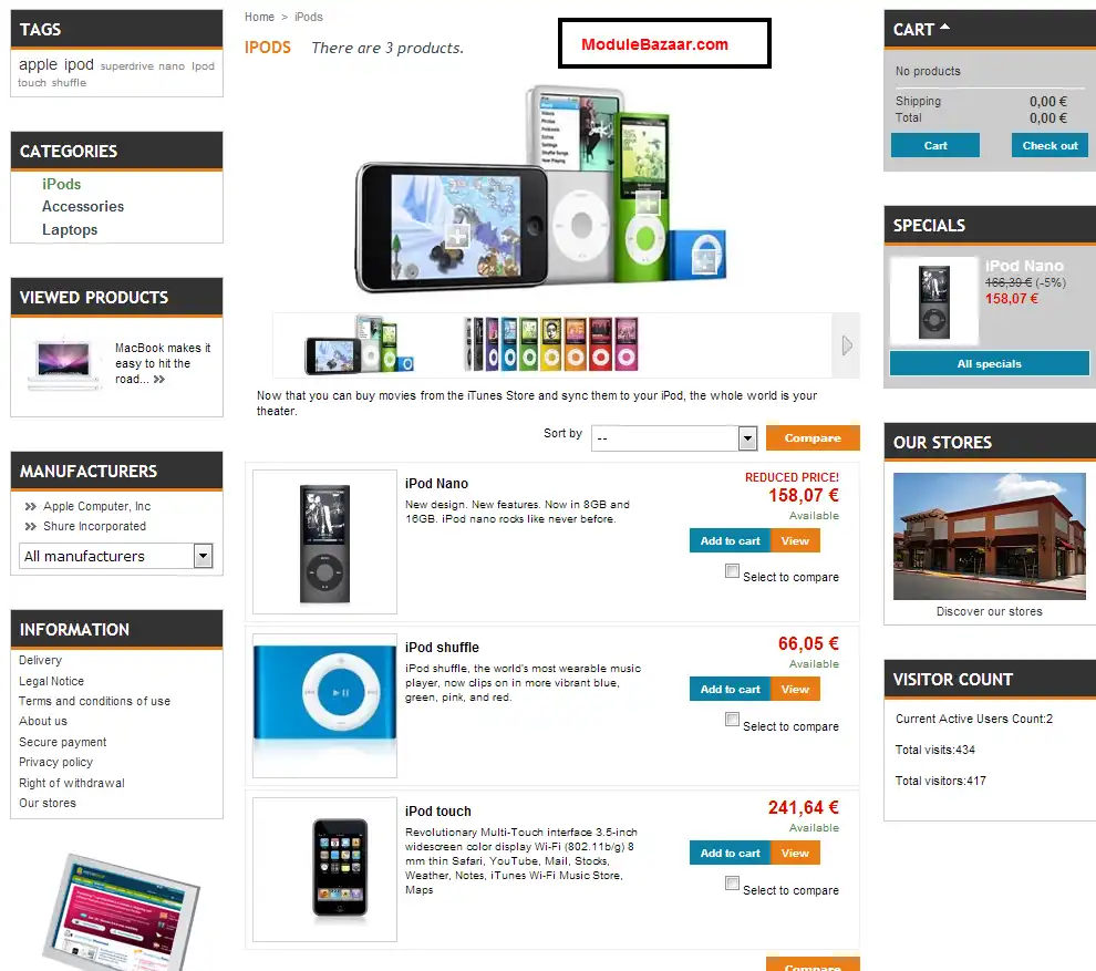 Download web tool or web app PrestaShop Electronic Brown theme