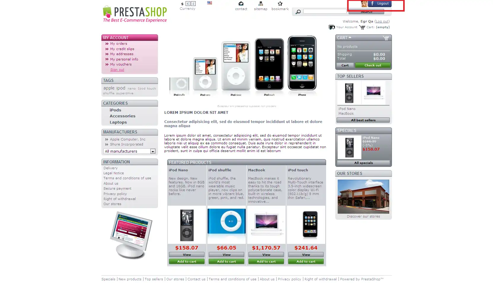Download web tool or web app Prestashop facebook connect module