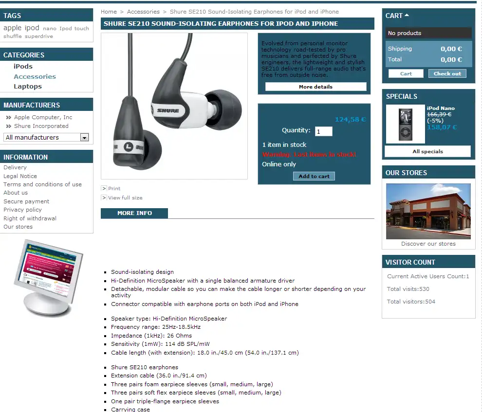 Download webtool of webapp PrestaShop-sjabloon: Elektronica (blauw)