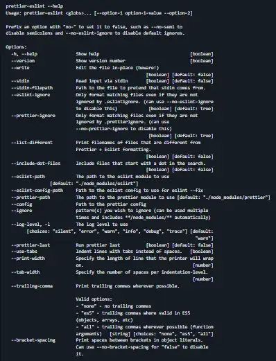 قم بتنزيل أداة الويب أو تطبيق الويب prettier-eslint-cli