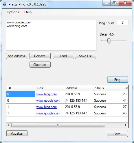 Завантажте веб-інструмент або веб-програму Pretty Ping