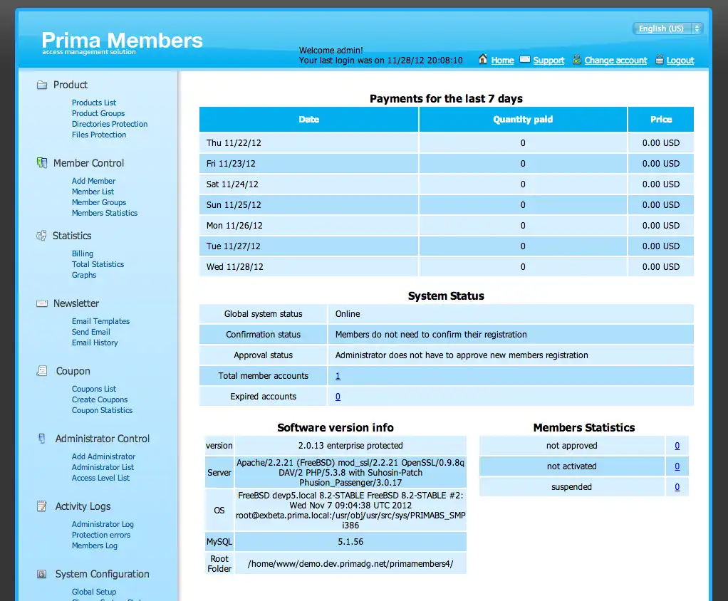 Download web tool or web app Prima Membership