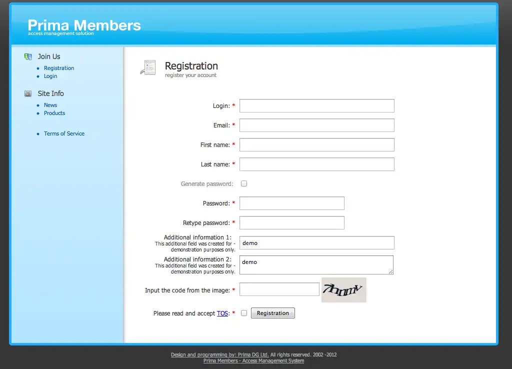 دانلود ابزار وب یا برنامه وب Prima Membership