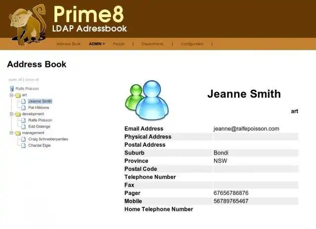 Download web tool or web app Prime8 LDAP Address Book