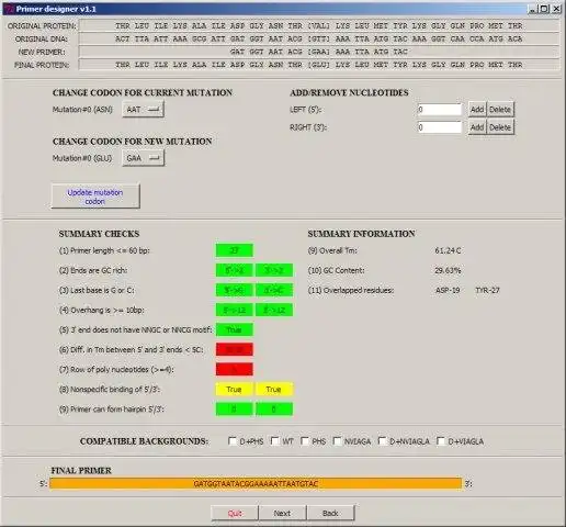 הורד כלי אינטרנט או אפליקציית אינטרנט Primer Design Tool