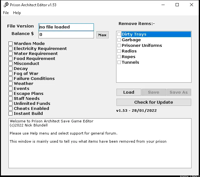 Download webtool of webapp Prison Architect Editor v1.56