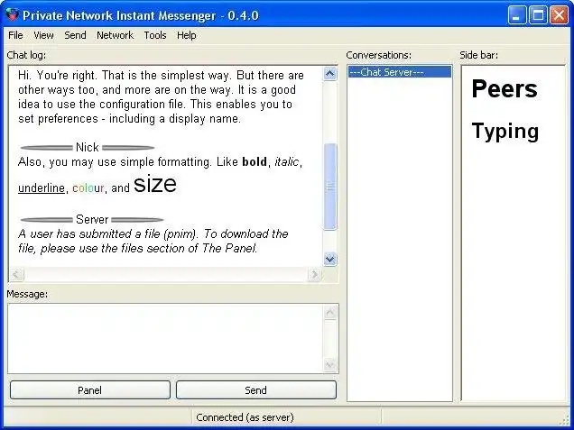 Scarica lo strumento web o l'app web Private Network Instant Messenger