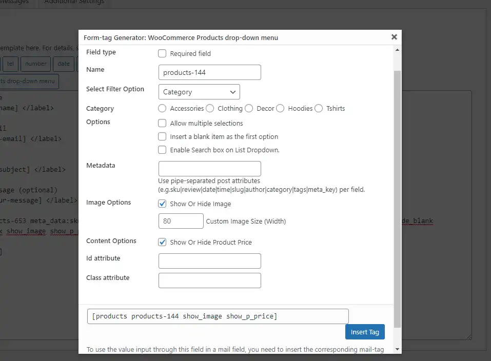 Download web tool or web app Product Dropdown Field For Contact Form