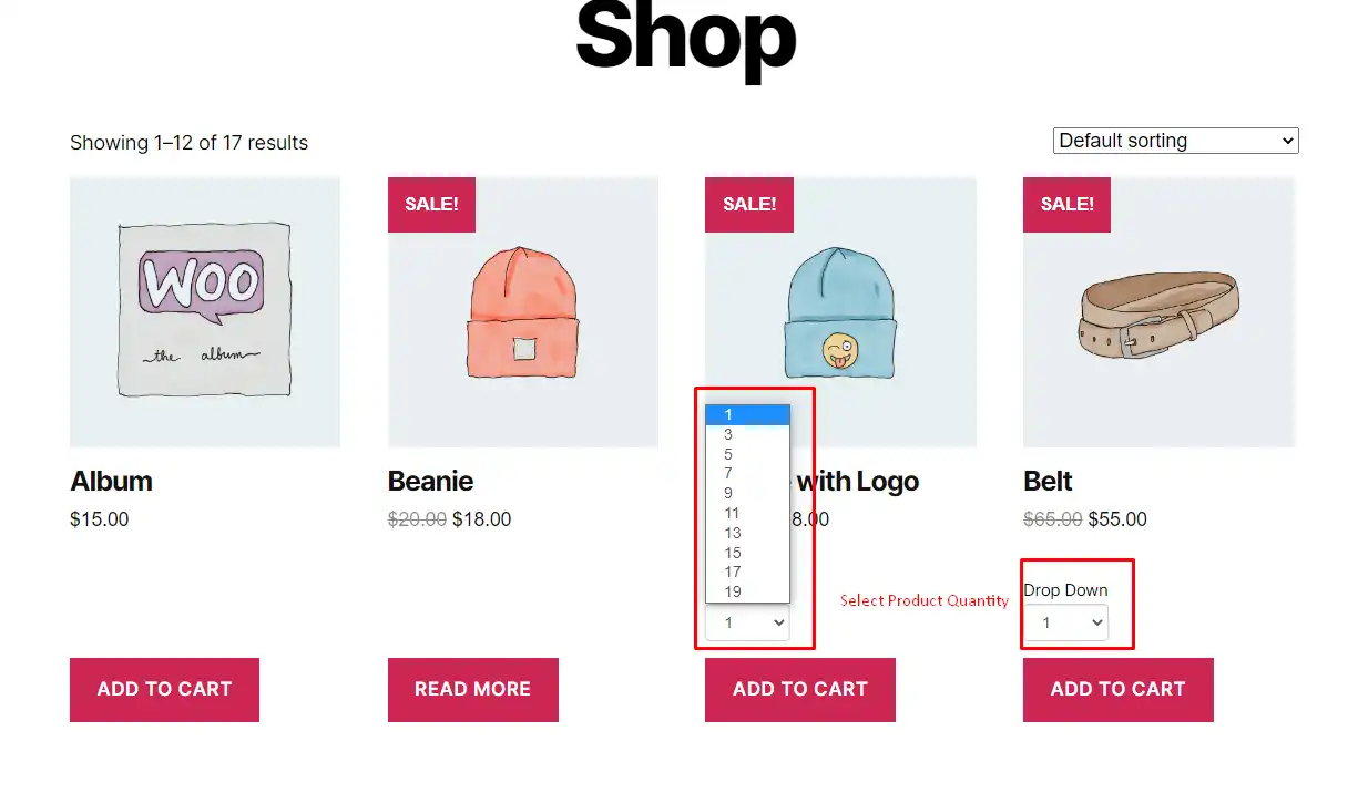 Unduh alat web atau aplikasi web Dropdown Kuantitas Produk woocommerce