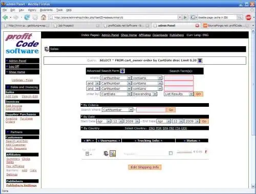 הורד כלי אינטרנט או אפליקציית אינטרנט profitCode עגלת קניות