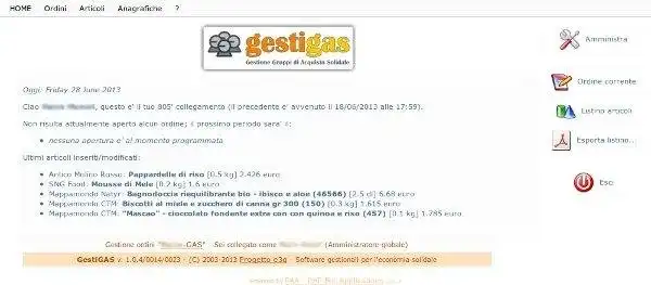 Download web tool or web app Progetto e3g/GestiGAS