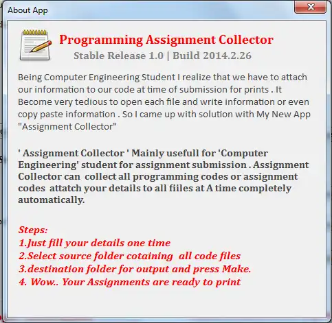 Download web tool or web app Programming Assignment Collector