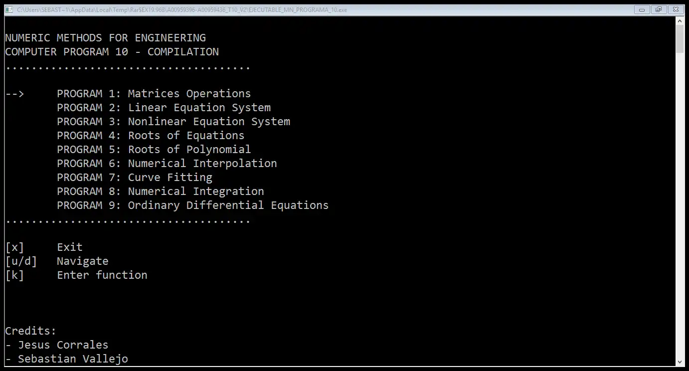 Download web tool or web app Programs for Numerical Methods