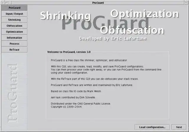Download web tool or web app ProGuard Java Optimizer and Obfuscator