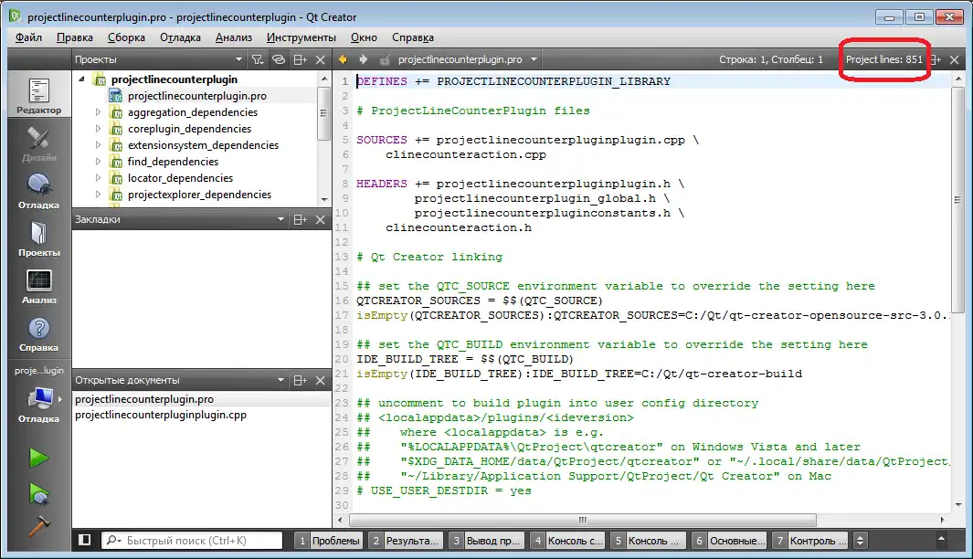 Baixe a ferramenta da web ou o aplicativo da web Project Line Counter (QtCreator Plugin)