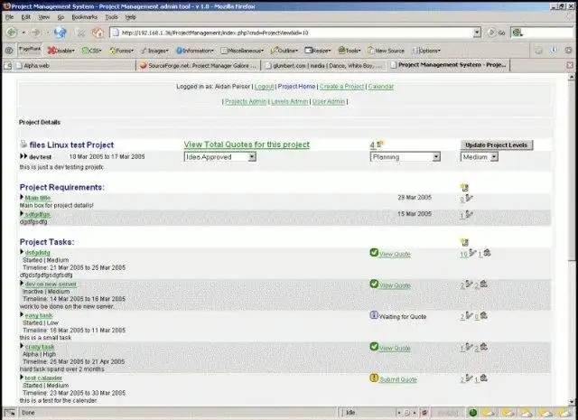 Download web tool or web app Project Manager Galore
