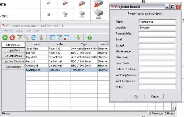 Download web tool or web app Projector Management and Control