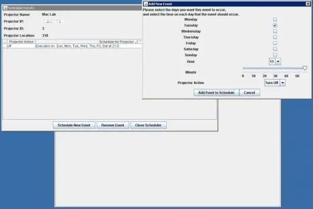 Download web tool or web app Projector Scheduler