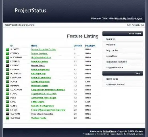 Download web tool or web app ProjectStatus