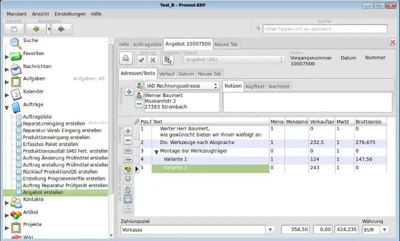 Download web tool or web app Promet-ERP