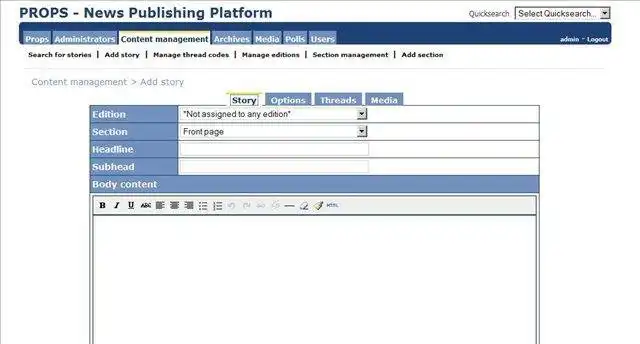Download web tool or web app PROPS - News Publishing Platform