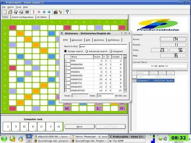 Download web tool or web app ProScrabble to run in Linux online