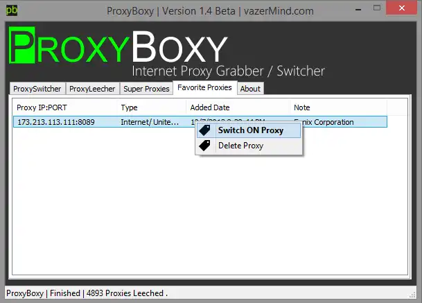 ابزار وب یا برنامه وب ProxyBoxy را دانلود کنید
