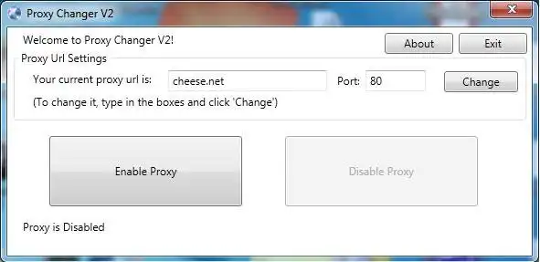 Muat turun alat web atau aplikasi web Proxy Changer V2