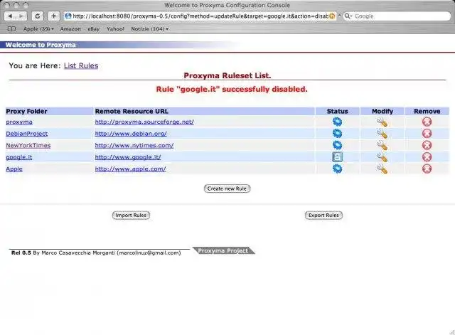 دانلود ابزار وب یا برنامه وب Proxyma: Reverse-Proxy با URL-Rewriter