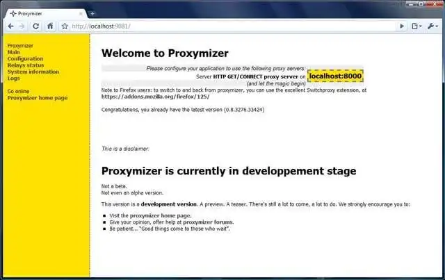 Download web tool or web app Proxymizer