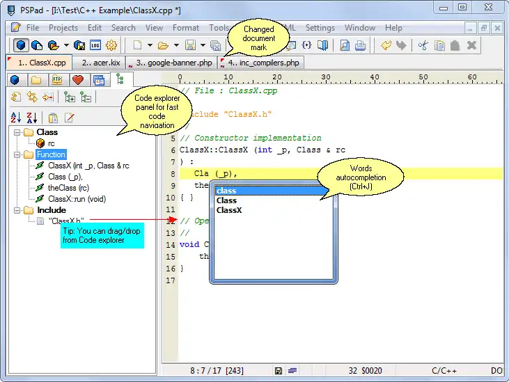 Download web tool or web app PSPad