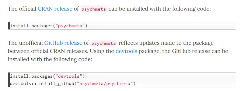 Download web tool or web app psychmeta