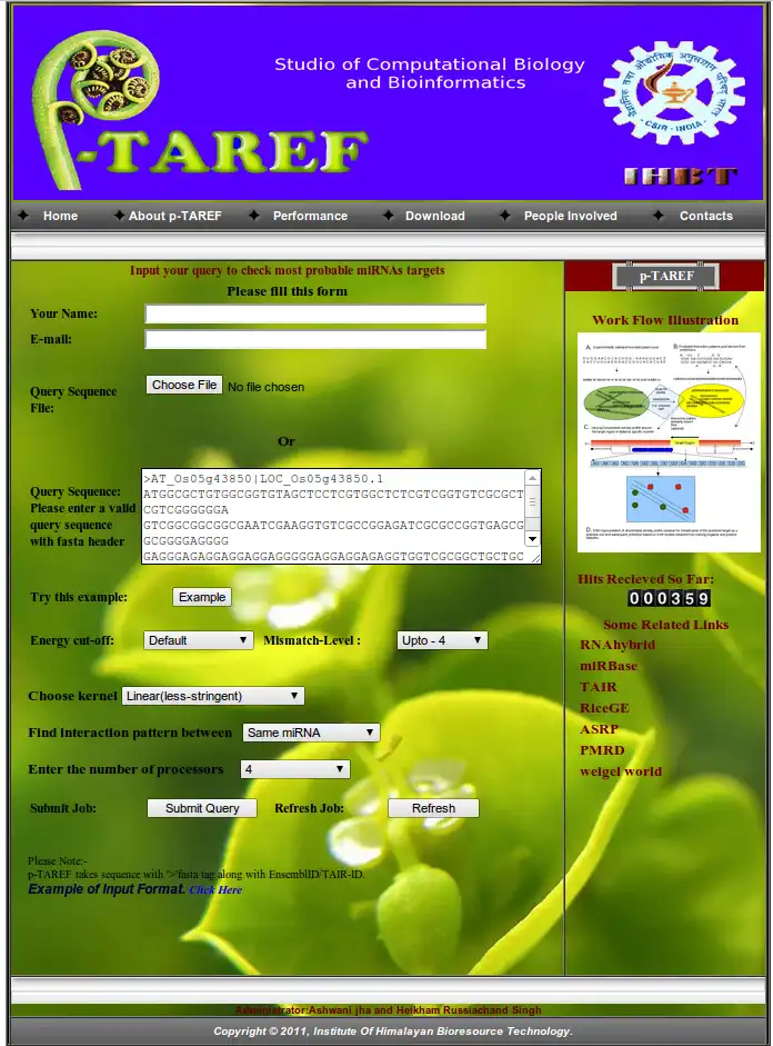 Download web tool or web app p-TAREF