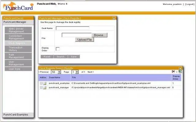 Download web tool or web app punchcard