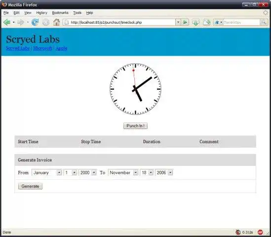 Download web tool or web app Punchout! Timecard System