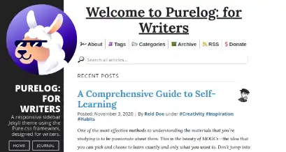 Download web tool or web app Purelog Theme for Jekyll