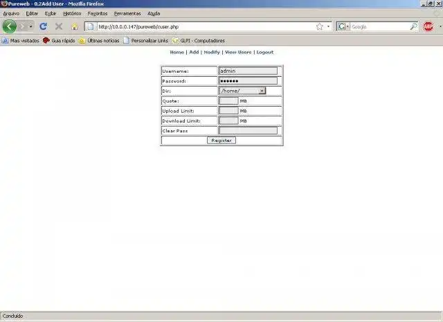 Download webtool of webapp Pureweb pure-ftpd admin