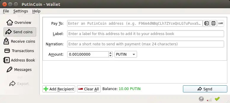 Download web tool or web app PutinCoin