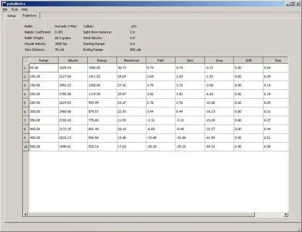 Download web tool or web app pyBallistics to run in Linux online