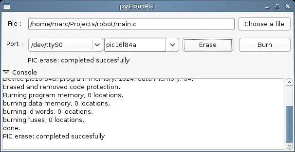 Download de webtool of webapp pyComPic om online onder Linux te draaien