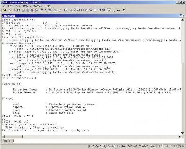 Download web tool or web app PyDbgExt