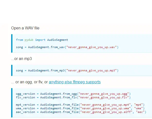 Download webtool of webapp Pydub