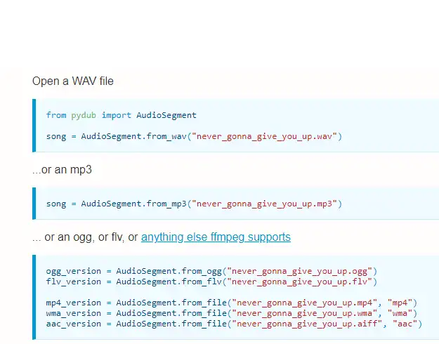 Baixe a ferramenta da web ou o aplicativo da web Pydub