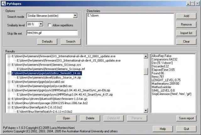 Download web tool or web app pyfdupes to run in Windows online over Linux online