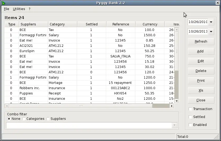 Download webtool of webapp Pyggy Bank